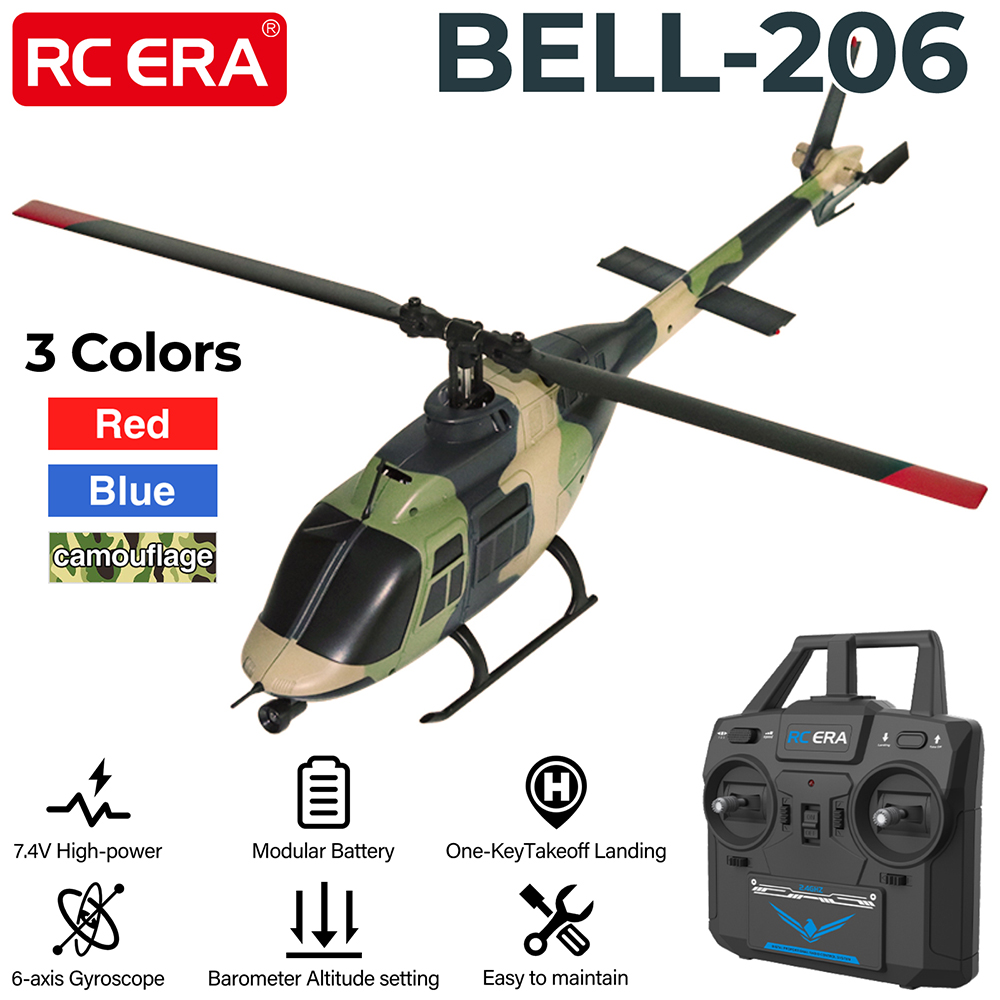 Rc Helicopter Gyro - RC ERA RC Elicottero 1:33 Bell-206