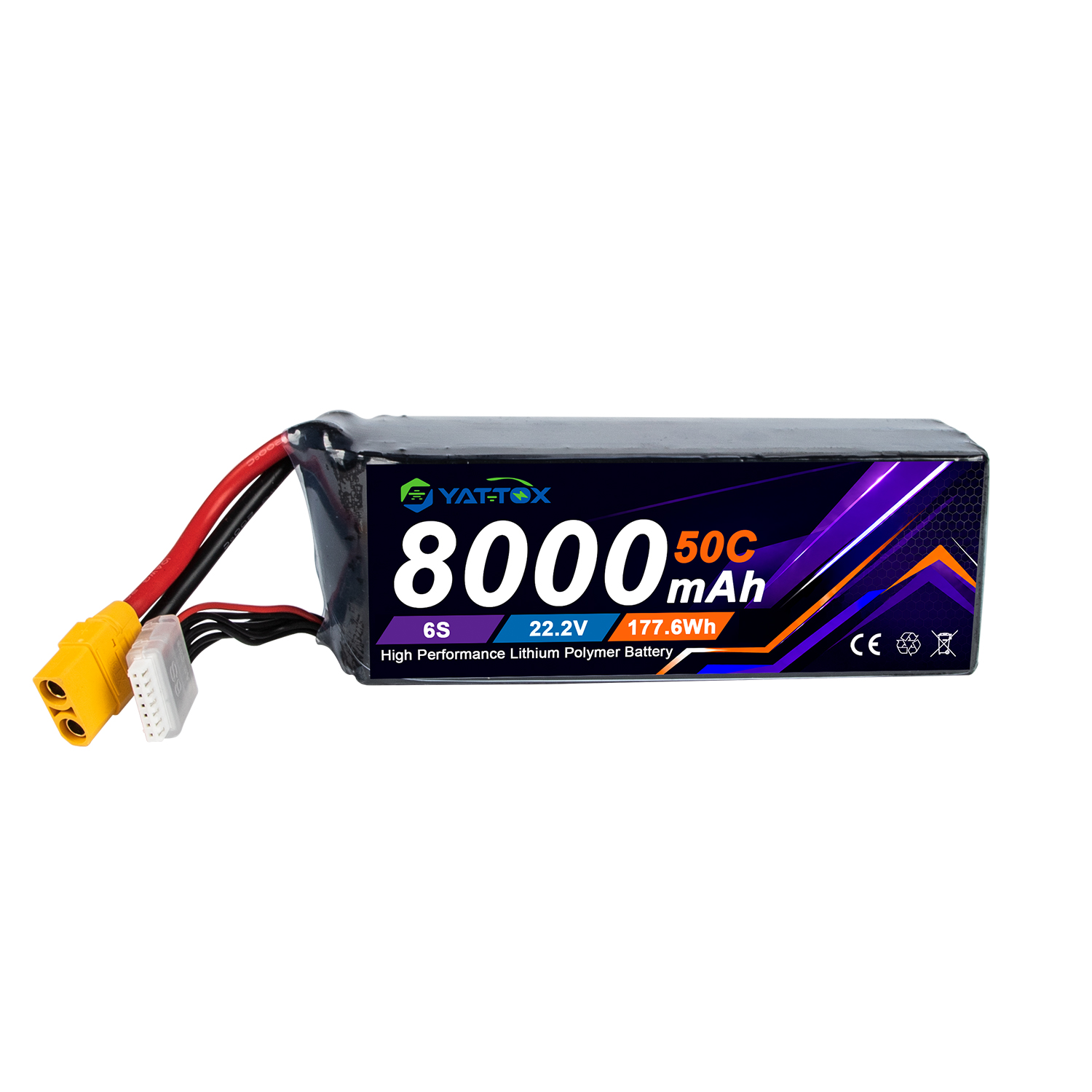 Rc Helicopter Large - Batteria LiPo Yattox 6S 8000mAh 50C