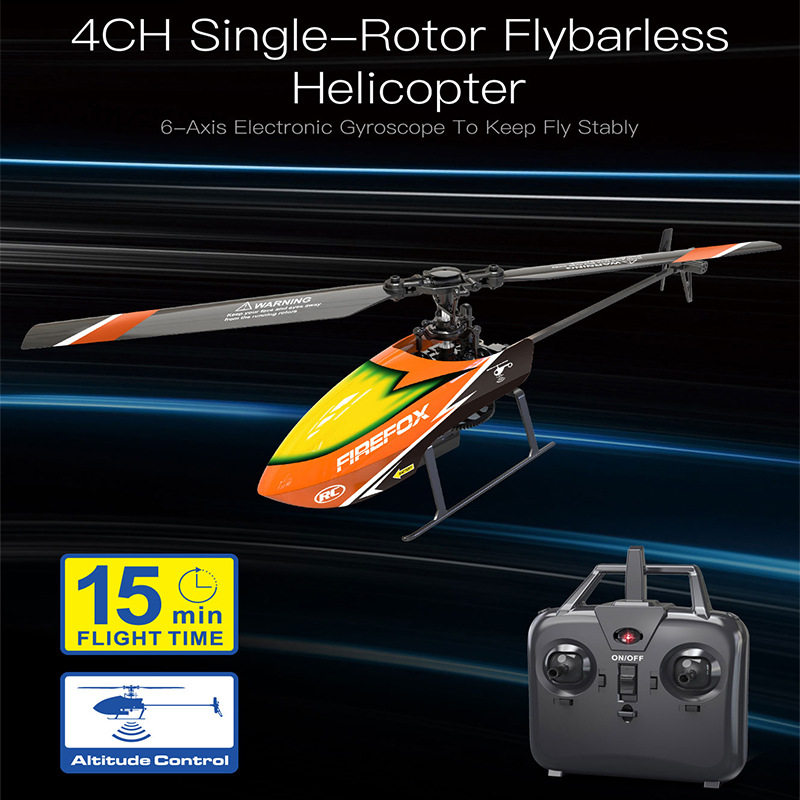 Rc Helicopter Single Rotor - Elicottero RC Monorotore Senza Flybar 4CH