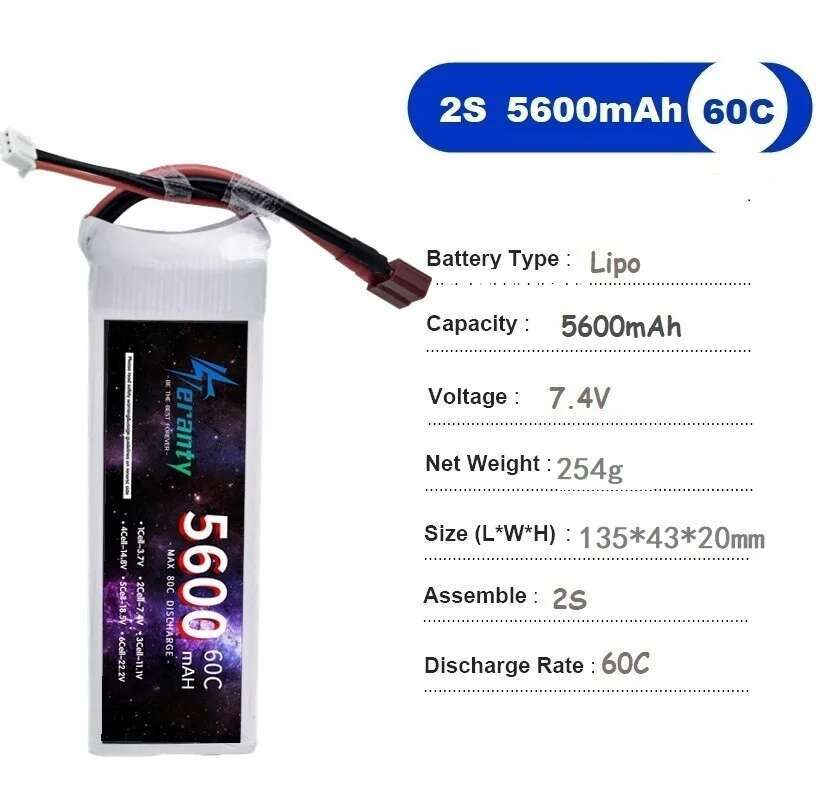 TERANTY 5600MAH 60C 2S 3S 4S 6 - Rc Helicopter Battery recensione e prezzo